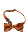 detail view of break-away closure of  NEW Orange with Navy Stripes Adjustable Bow Tie opens large image - 2 of 2