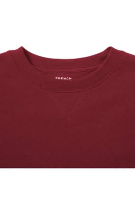 close up view of collar of  Crewneck Fleece Sweatshirt