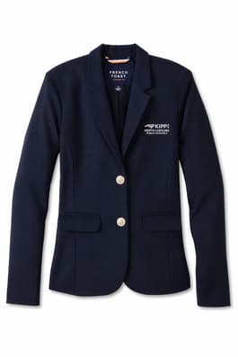 Front view of KIPP classic fitted school blazer, feminine fit.