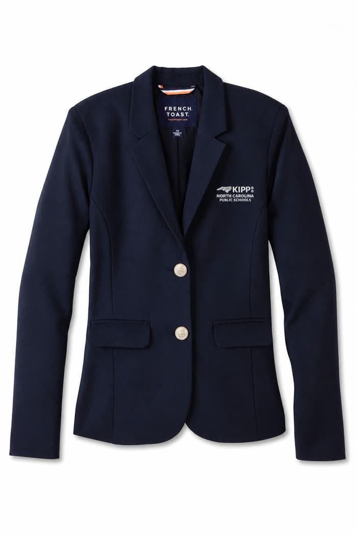 Front view of KIPP classic fitted school blazer, feminine fit. of  KIPP Classic Fitted School Blazer (Feminine Fit)