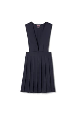 V-Neck Pleated Jumper in NAVY