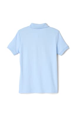 back view of  Girls Short Sleeve Interlock Polo - FINAL SALE