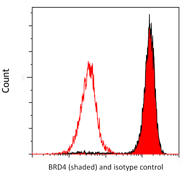 Detection of human BRD4 (shaded) in KG-1 cells by flow cytometry.