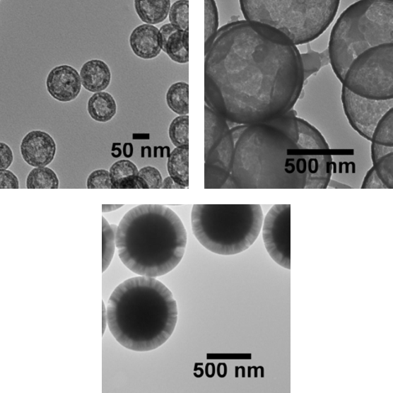 Mesoporous Silica images with variable porosity in different regions