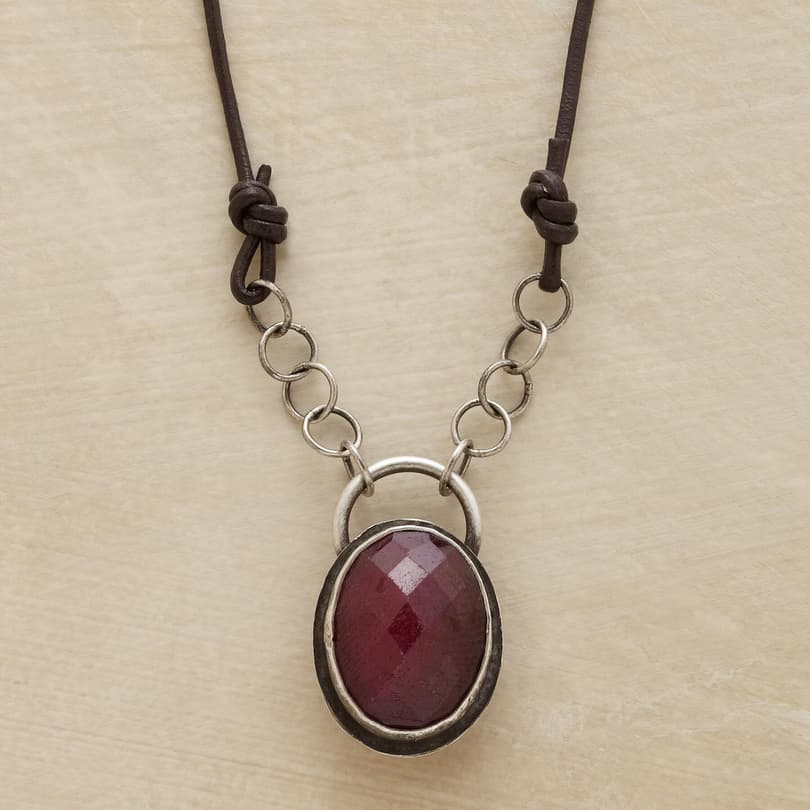 RUBY AMULET NECKLACE view 1
