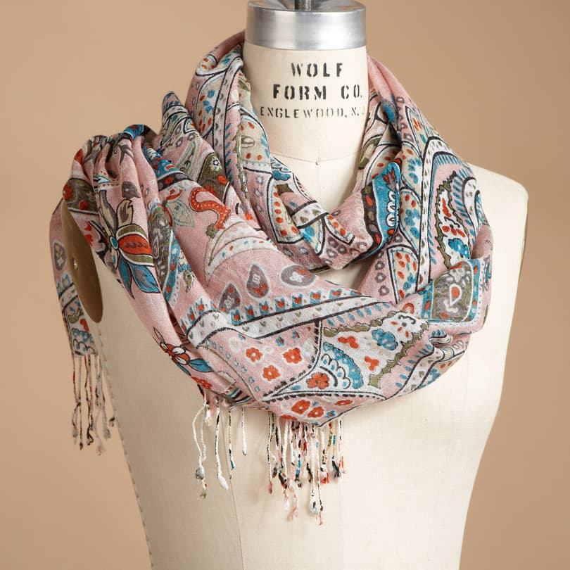 PRETTY IN PINK PAISLEY SCARF view 1