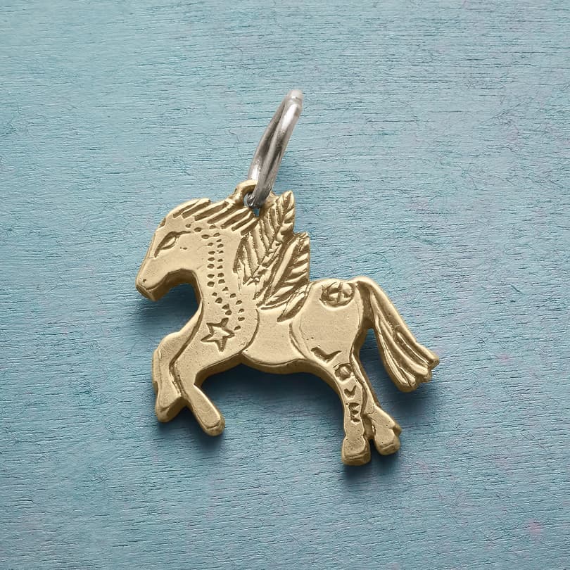 14KT GOLD WINGED HORSE CHARM view 1