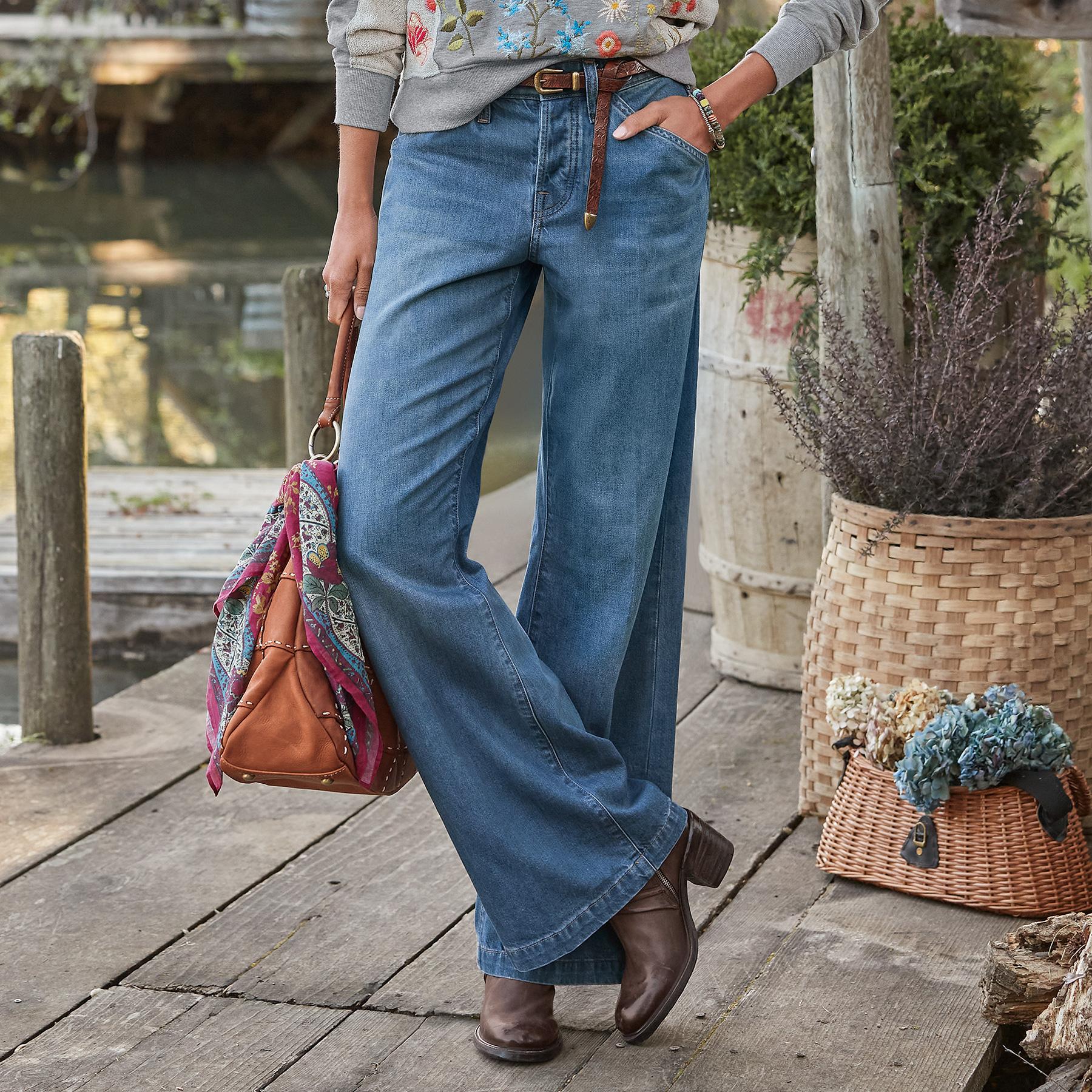 Coralie Wide-leg Denim Trousers