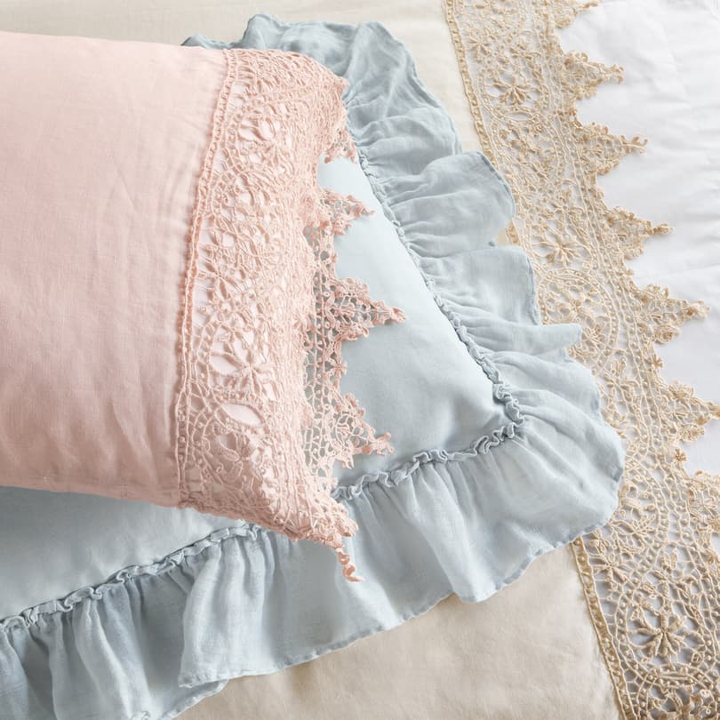 GOSSAMER LINEN LACE FLAT SHEET view 1