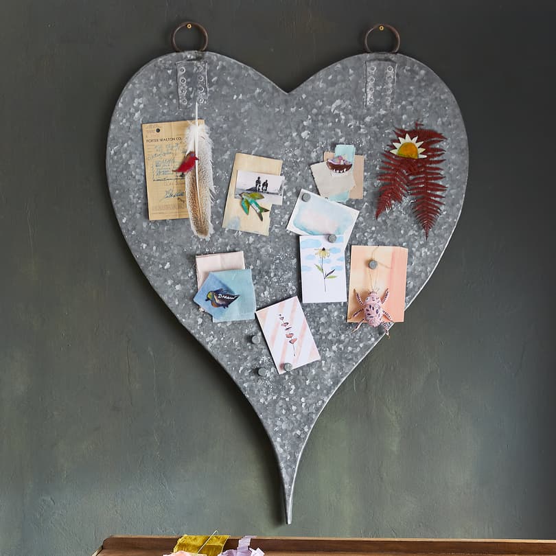 Oversized Magnet Board - Steel Heart with Magnets