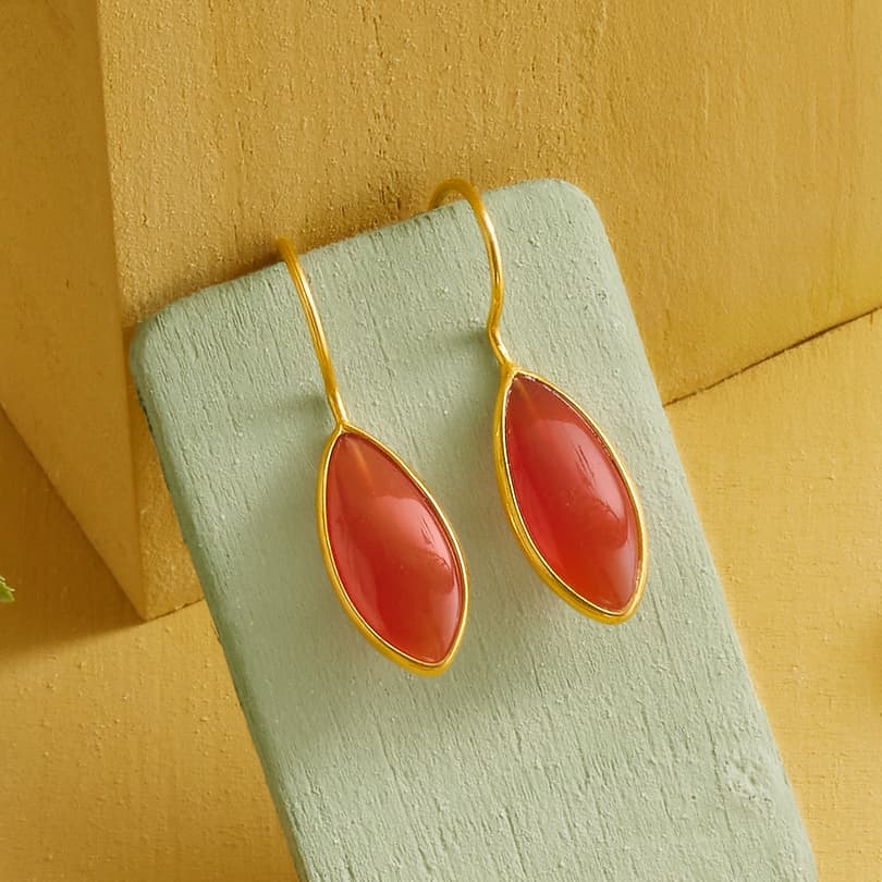 Long Form Carnelian Earrings View 3