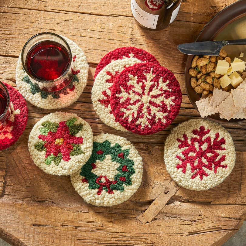 Crown (x2) – Handmade Crochet Coasters – New Christmas Collection