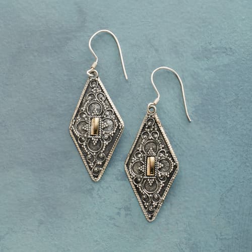 Diamond Filigree Earrings View 1