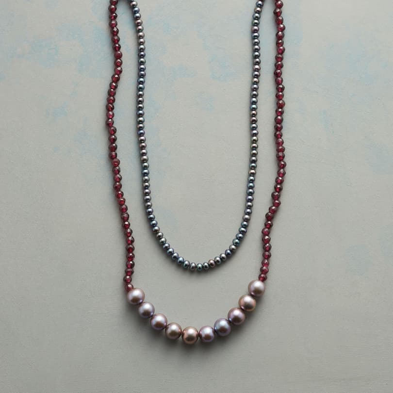 GRAY AND GARNET NECKLACE view 1