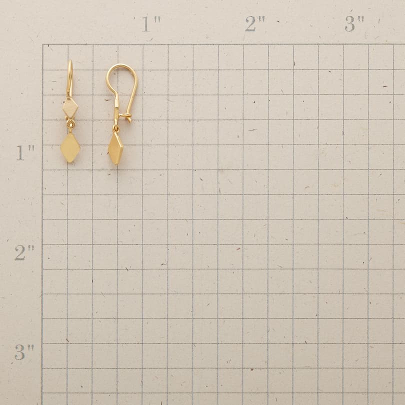 GOLD PLATED DIAMOND DUO EARRINGS view 1