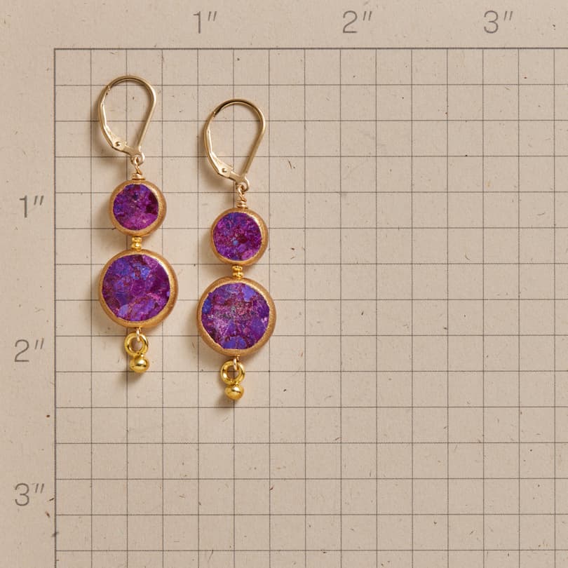 Purple Turquoise Earrings View 2