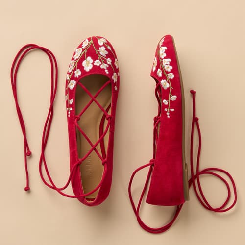 Petunia Embroidered Flats View 4C_CRIM