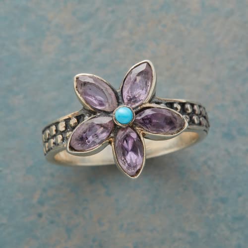 Amethyst Flower Ring View 1