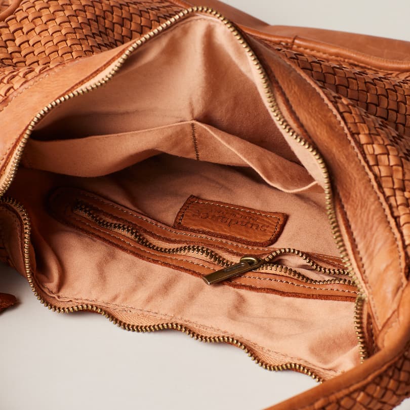 LOET Woven leather flap bag- Tan