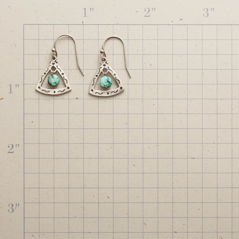 TURQUOISE TRILLION EARRINGS view 1