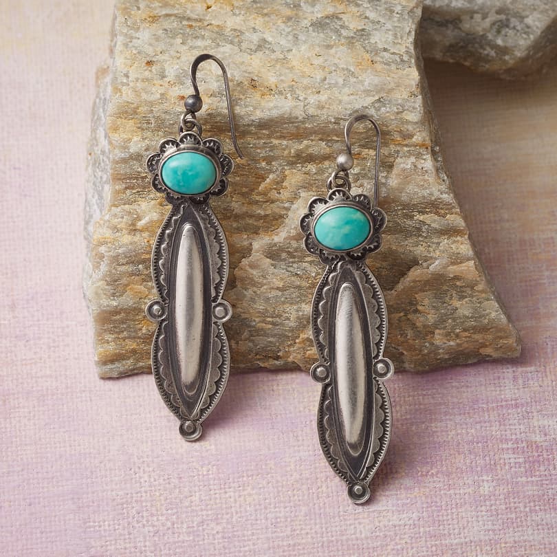 TURQUOISE TENDRIL EARRINGS view 1