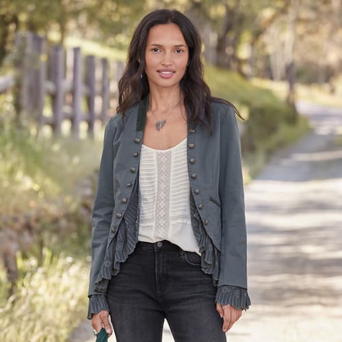 Irene Ruffle Jacket, Petite View 1
