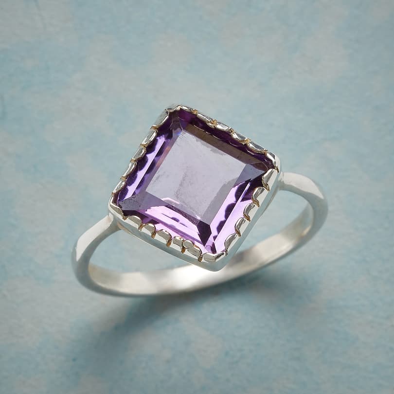 ANGLED AMETHYST RING view 1
