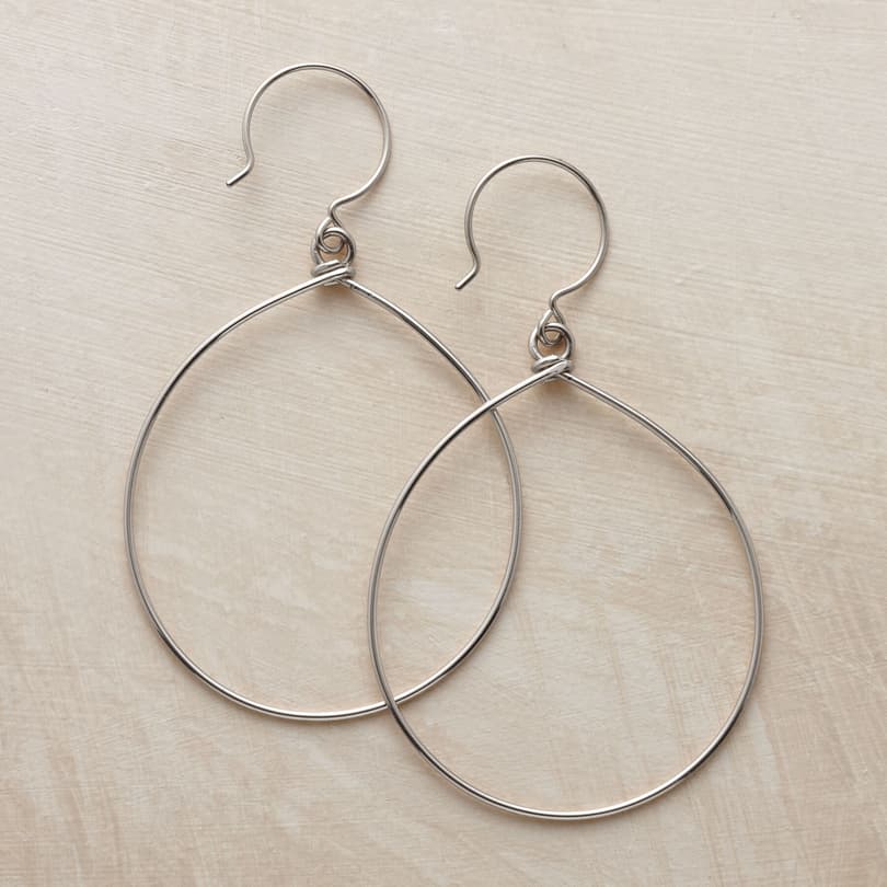 STERLING SILVER LIGHTHEARTED HOOPS view 1