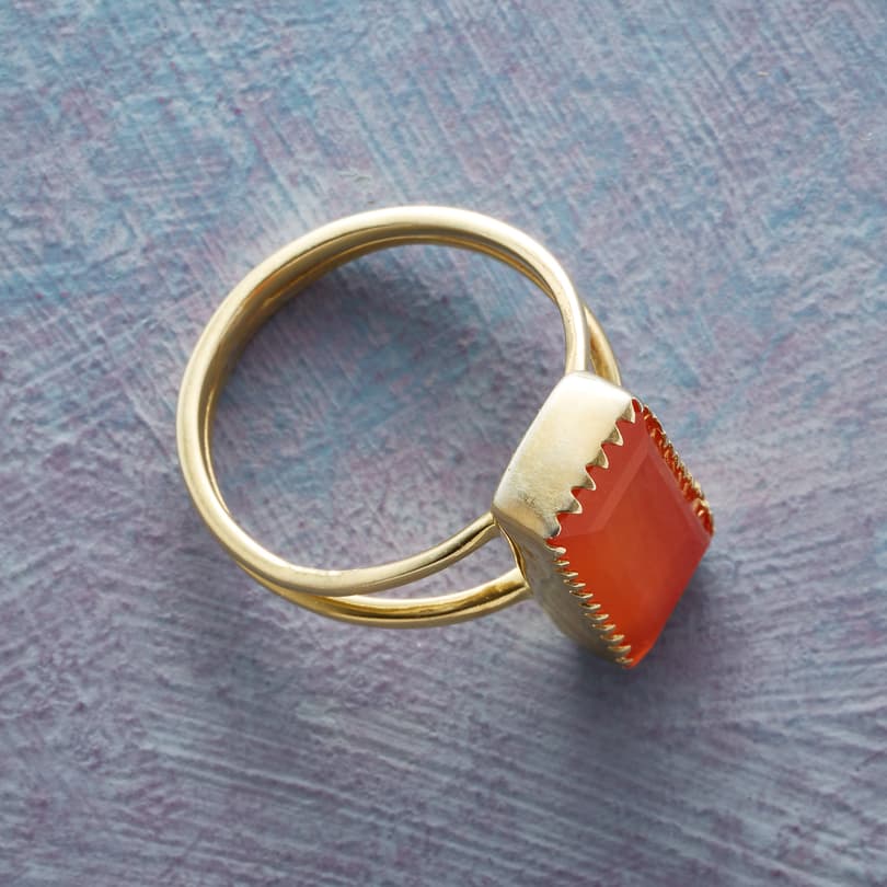 Carnelian Baguette Ring View 2