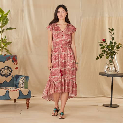 ROSALINE AMORE DRESS view 1 CORAL