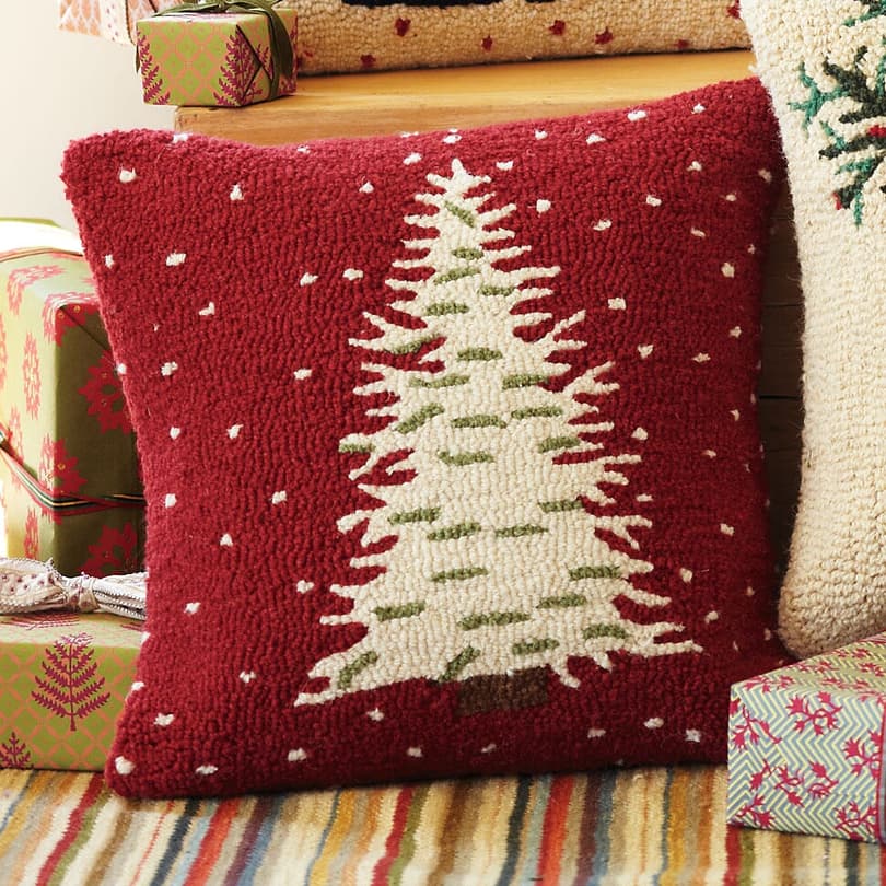 HOLIDAY SNOWY TREE PILLOW view 1