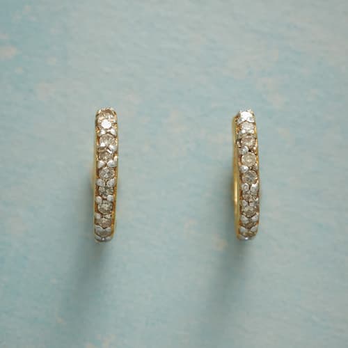 HUGGY DIAMOND HOOP EARRINGS view 1