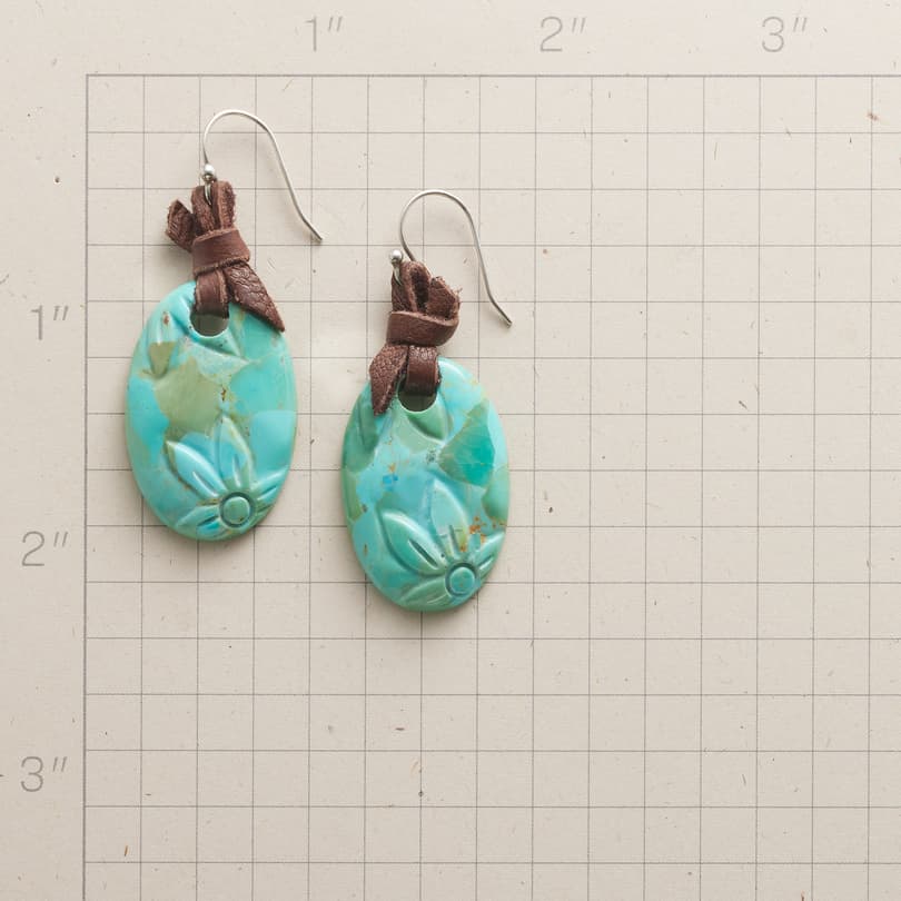Turquoise Cartouche Earrings View 2