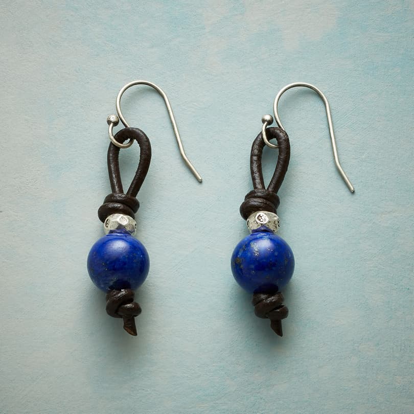 LAPIS LEATHER EARRINGS view 1