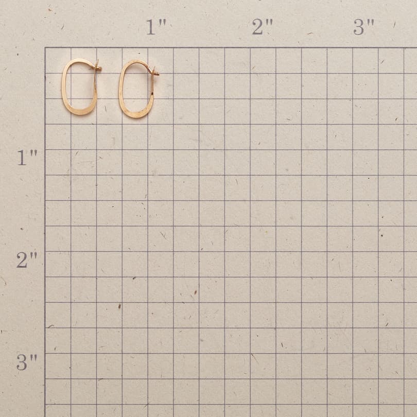 SMALL GOLD ELLIPSE HOOPS view 1