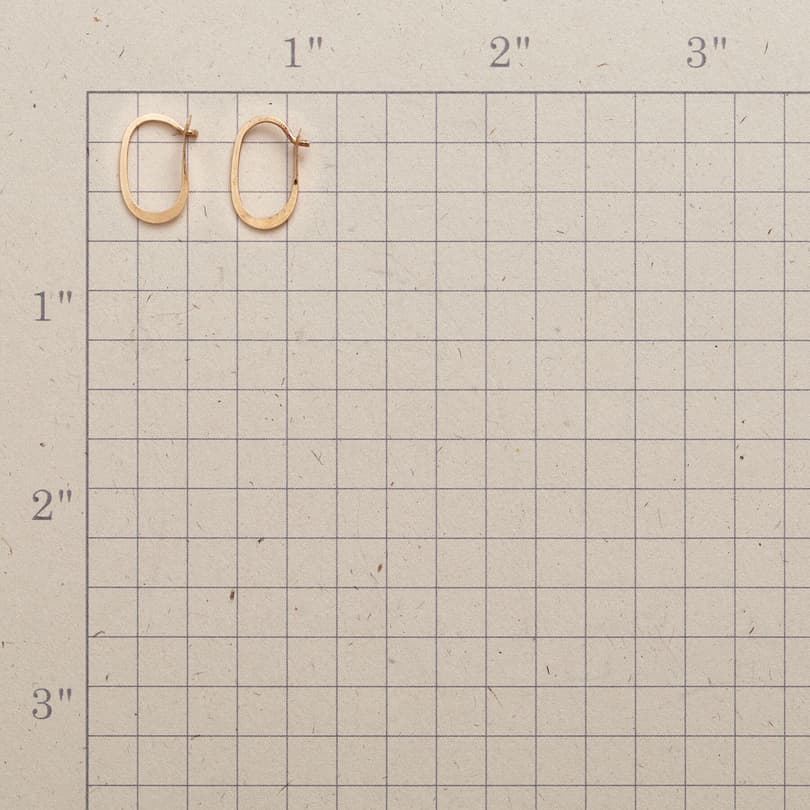 SMALL GOLD ELLIPSE HOOPS view 1