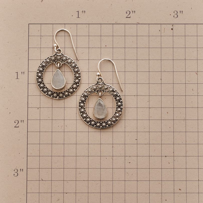 MOONSTONE AND STARBURST EARRINGS view 1