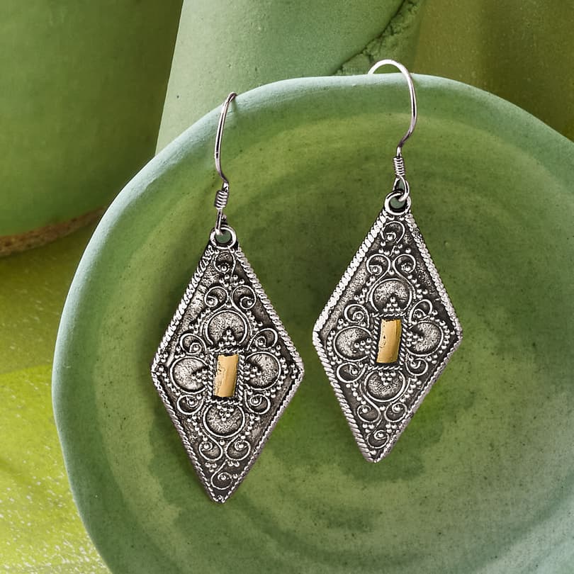 Diamond Filigree Earrings View 3