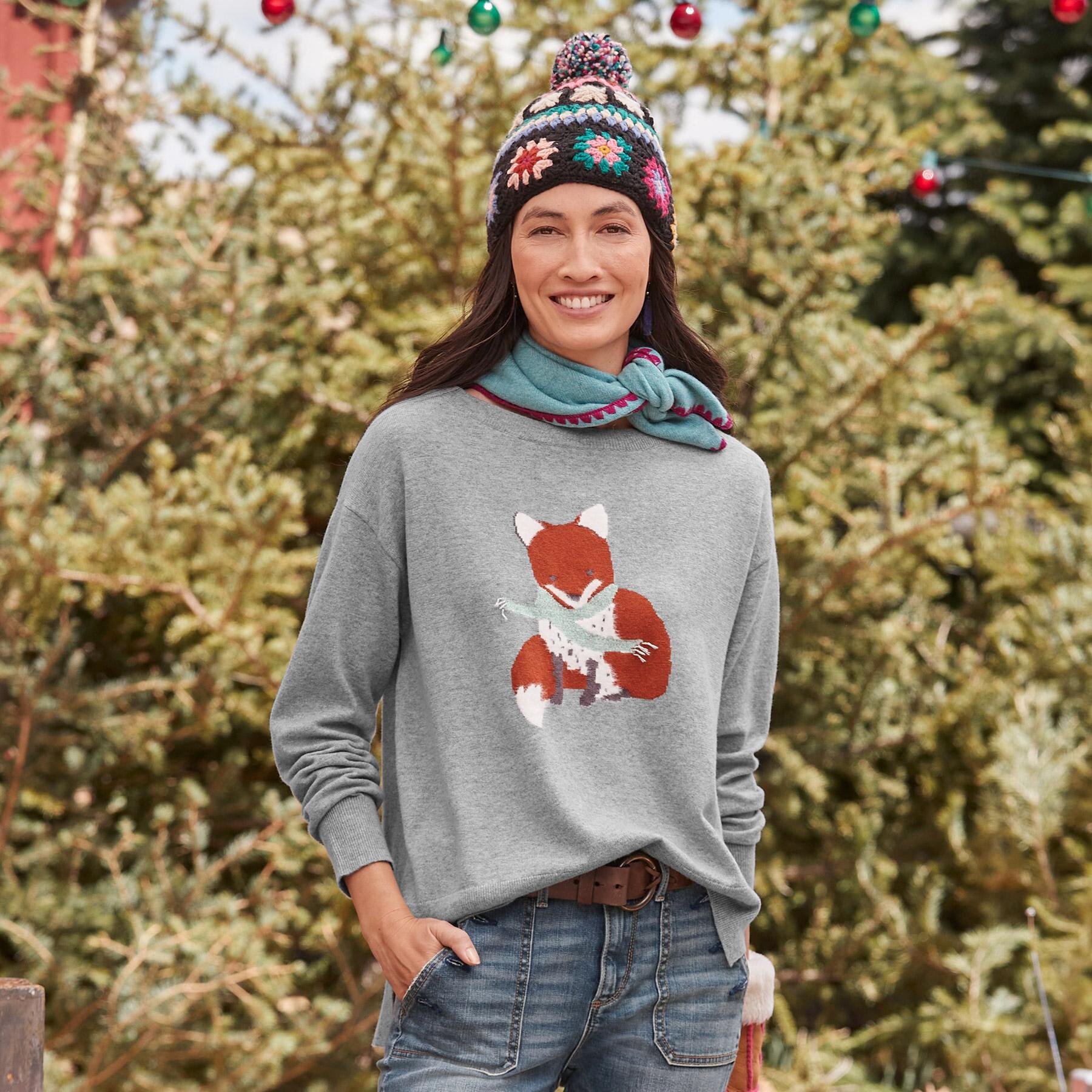 Fanciful Fox Sweater - Petites | Sundance Catalog