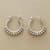 SILVER BEAD HOOP EARRINGS view 1