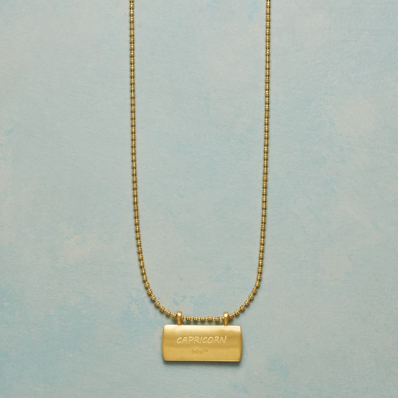 GOLD PLATE ASTROLOGICAL PENDANT NECKLACE view 2