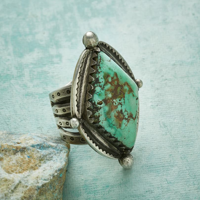 QUEEN OF DIAMONDS TURQUOISE RING view 1