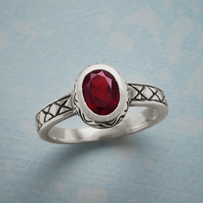 RED HIBISCUS RING view 1