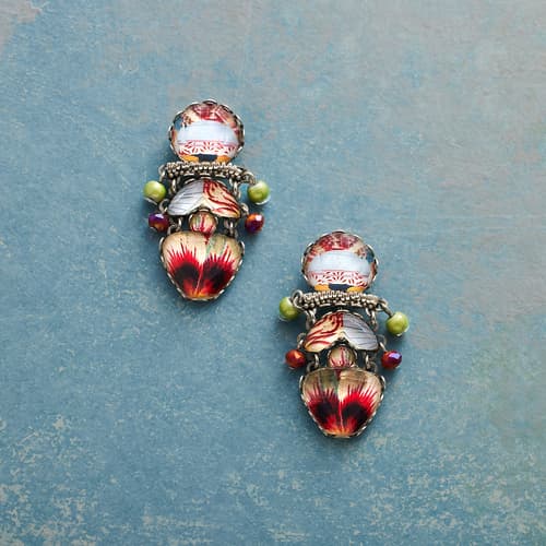 SCARLET BLOOMS EARRINGS view 1
