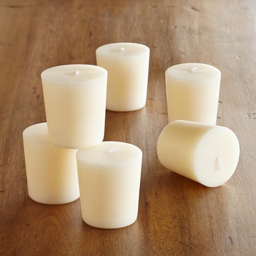 SMOOTH VOTIVE CANDLES, SET OF 6 view 1 IVORY