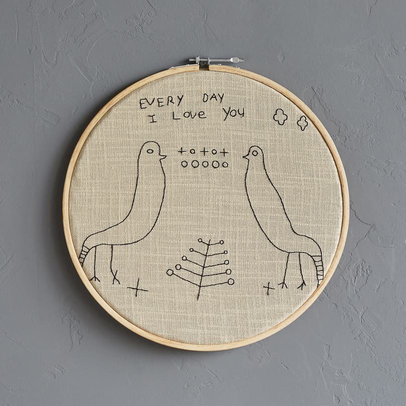 EVERY DAY I LOVE YOU CROSS-STITCH EMBROIDERY HOOP 