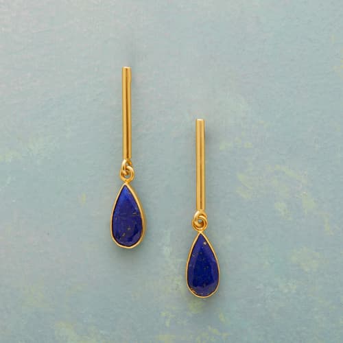 Lapis Teardrops Earrings View 1