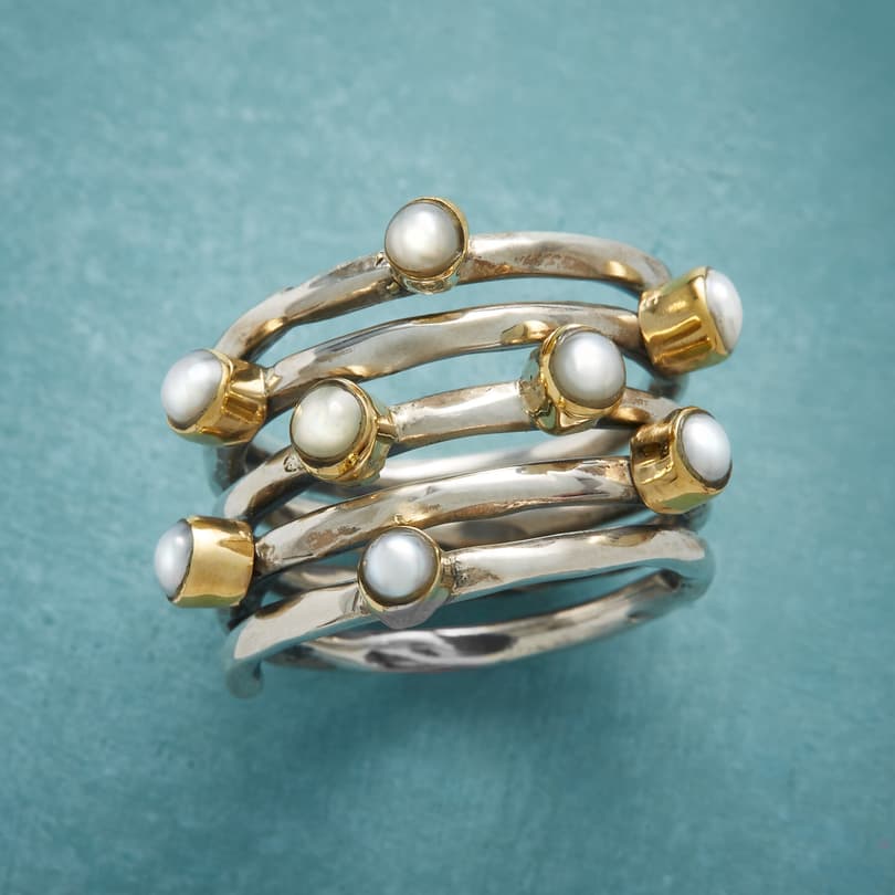 COILED PEARL RING view 1