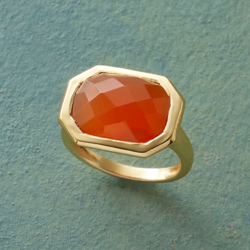 Carnelian Octagon Ring View 1