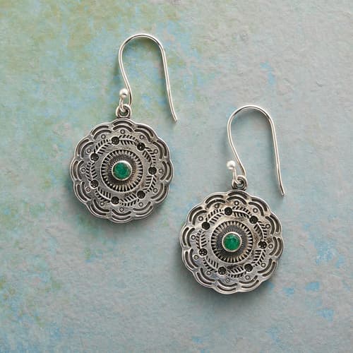 EMERALD CONCHO EARRINGS view 1